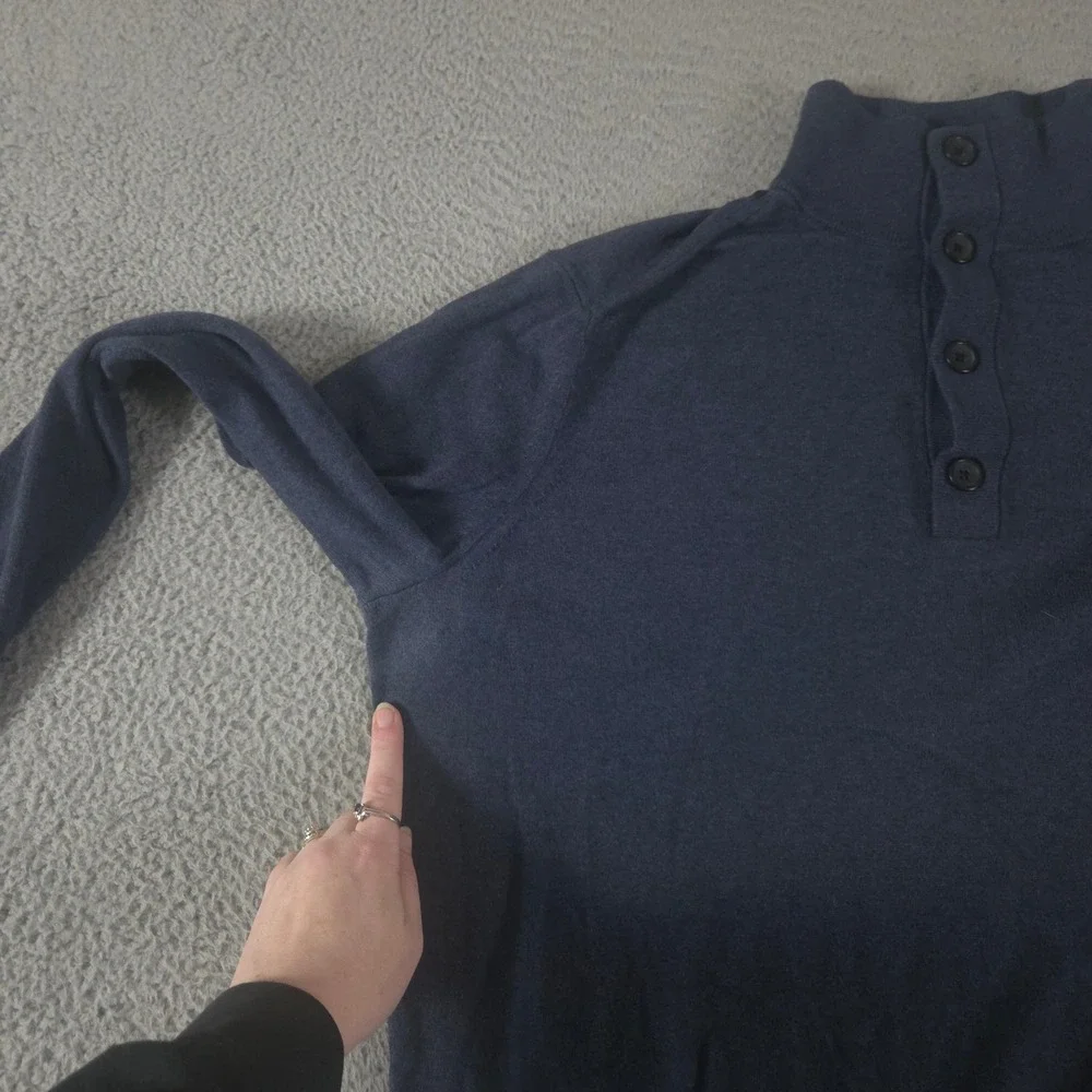 Banana Republic Sweater Mens XL Cotton Cashmere Stand Collar Pullover Henley Top